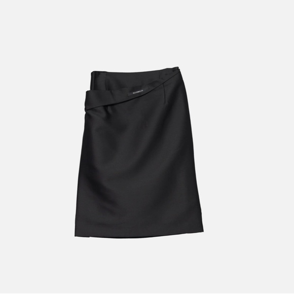 DressedUndressed Silk Wool Error Pencil Skirt in Black, Size 2, Made in Japan - Picture 2 of 16